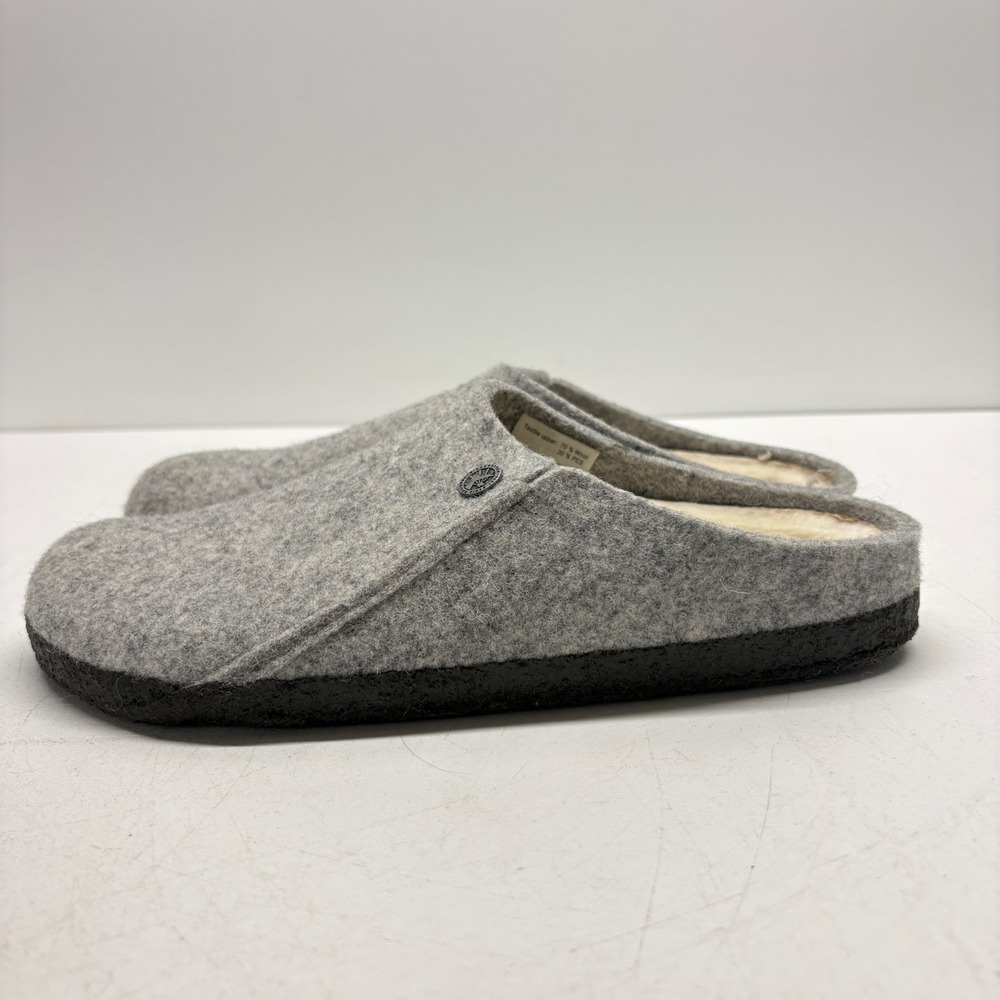 Birkenstock Clogs Women 9 Gray Wool Zermatt Shearling Lined Slipper Comfort Shoe - Picture 2 of 11
